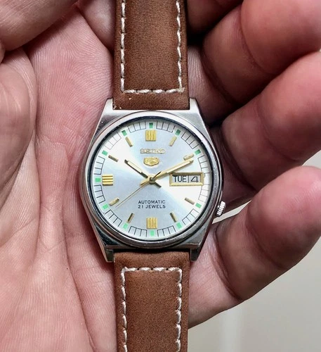 Vintage Seiko 5  White Dial 7S26A Automatic Refurbished 38mm
