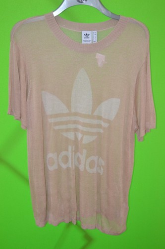 adidas Originals Womens Pink / Nude Big Trefoil Tee UK size 8