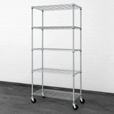 CAPHAUS Heavy Duty NSF Commercial Adjustable Shelves Wire Shelving w/Wheels &