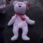 Ty Beanie Babies Valentino White Bear Plush w/ Red Heart & Tag 1994 Vintage