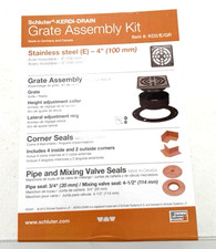 Schluter Kerdi Drain Grate Assembly Kit KD2EGR Stainless w/Seals