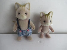 Vintage Calico Critters Fisher Cat Adult and Child