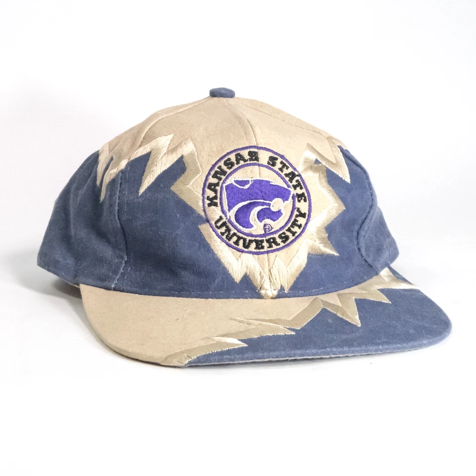 Sombrero Kansas State Wildcat Drew Pearson borde dentado correa onda de choque vintage años 90 Foto 3 de 4