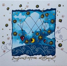 Emozioni appese al Sogno Andrea Agostini Opera SERIGRAFIA Numerata Carta 16x16