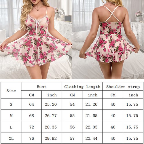 Damen Sexy Dessous Spitze Nachthemd Teddy Babydoll Slip Kleid Set Unterwäsche US - Bild 2 von 15