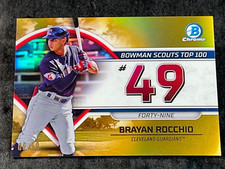 2023 Bowman Chrome GOLD REFRACTOR BOWMAN SCOUTS TOP 100 #49 Brayan Rocchio 06/50