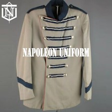 New Off White 1960s Marching Band  Blue Braiding Uniform Wool Jacket Quick Ship