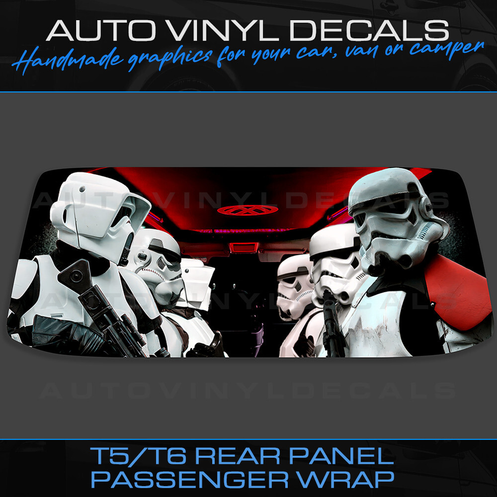 Volkswagen VW T5 T6 Rear Door Stormtrooper Passengers Vinyl Wrap Pre