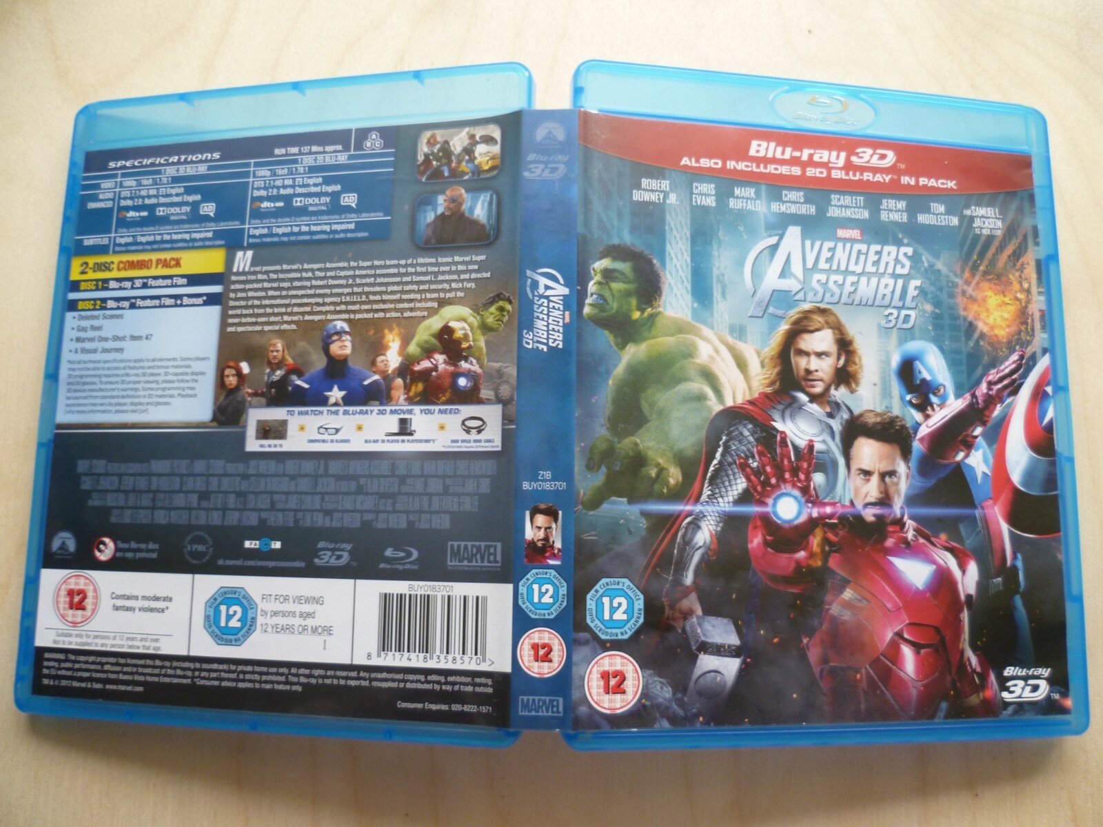 MARVEL - AVENGERS ASSENBLE - BLU-RAY - 3D / 2D - 2 DISC SET