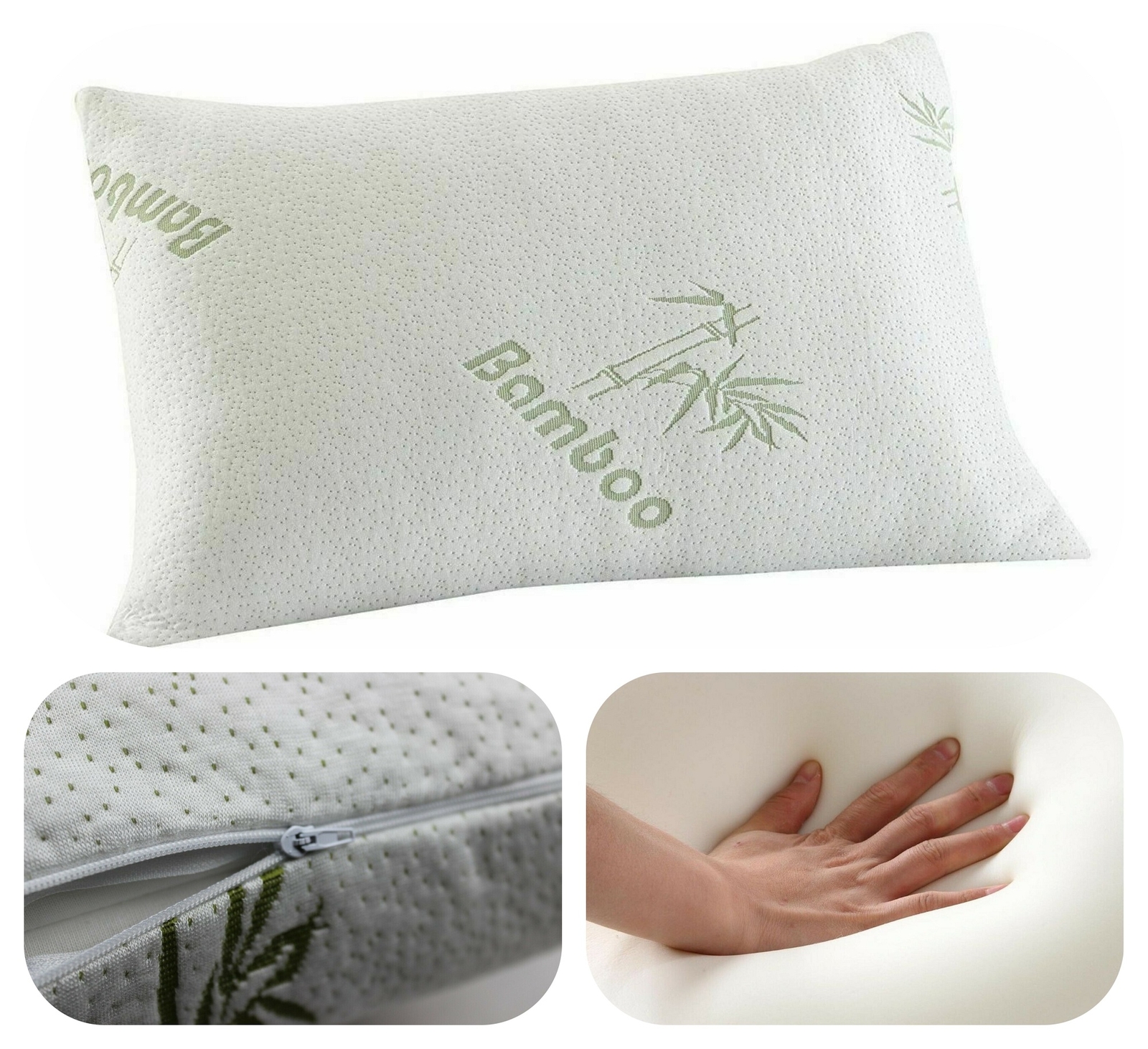 New Luxury Bamboo Memory Foam Pillow, Anti-Bacterial Premium Support P