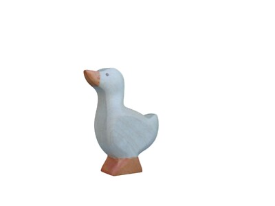 Holzfigur Gans Gänseküken HolzWald Spielfiguren aus Holz handbemalt geschnitzt
