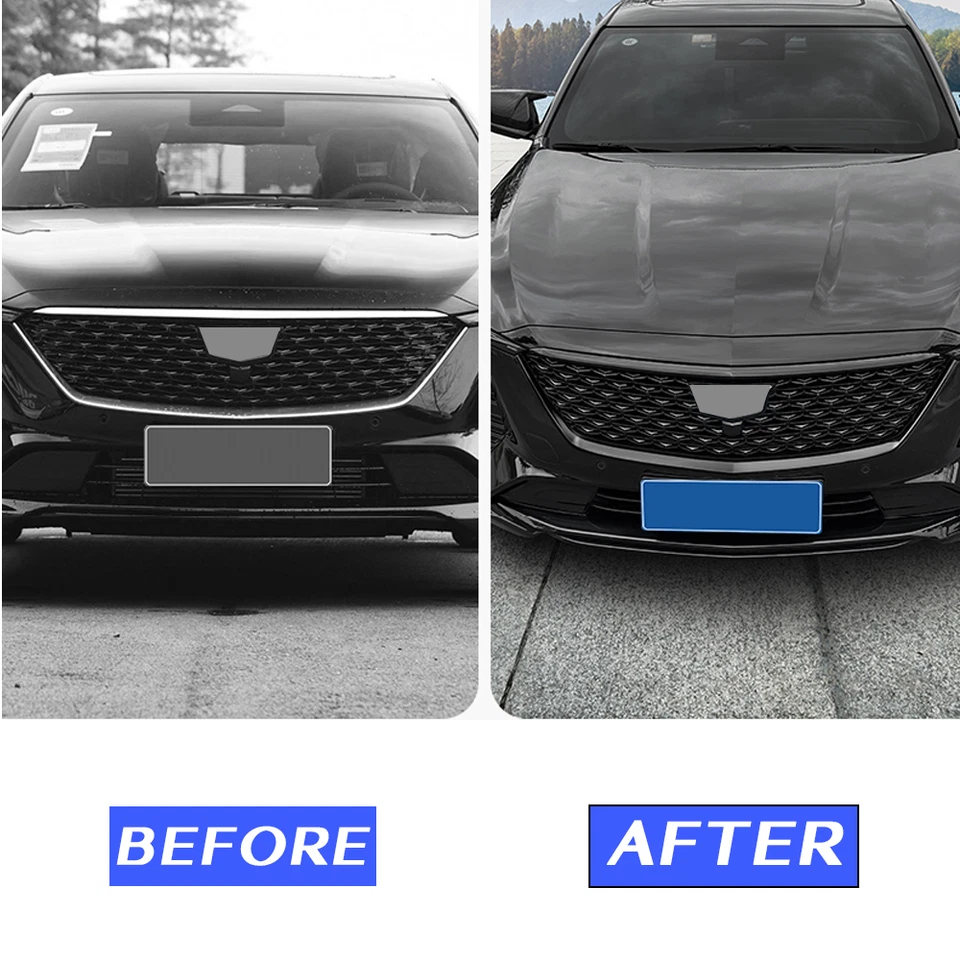 Parrilla de parachoques delantero negra cubierta decorativa 2X para Cadillac CT5 2025 Foto 3 de 4