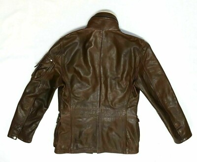 VINTAGE CHEVIGNON BROWN LEATHER FLIGHT BOMBER STYLE JACKET SIZE M