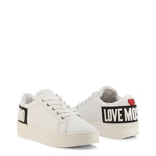 Love Moschino Ladies Luxury White Sneakers Trainers