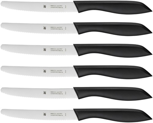 WMF Frühstücksmesser Vespermesser Brötchenmesser 6-teilig Set Schwarz Edelstahl 4000530700094