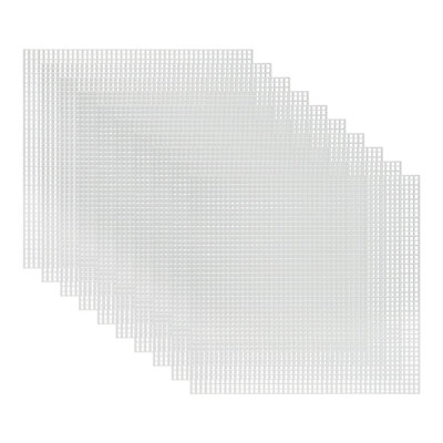 10 Stck. Kunststoff Netz Leinwand Blätter 7,87''x7,87'' 7 Stück Rechteck Loch weiß