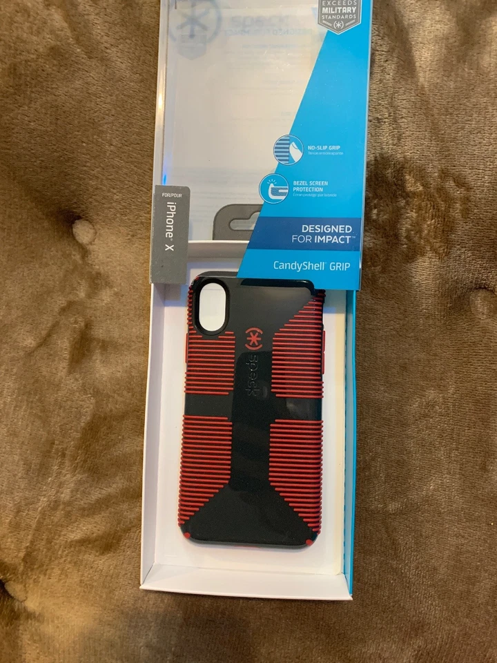 Speck Candyshell Grip - iPhone XS / X - Black with Red - Image 2 of 3