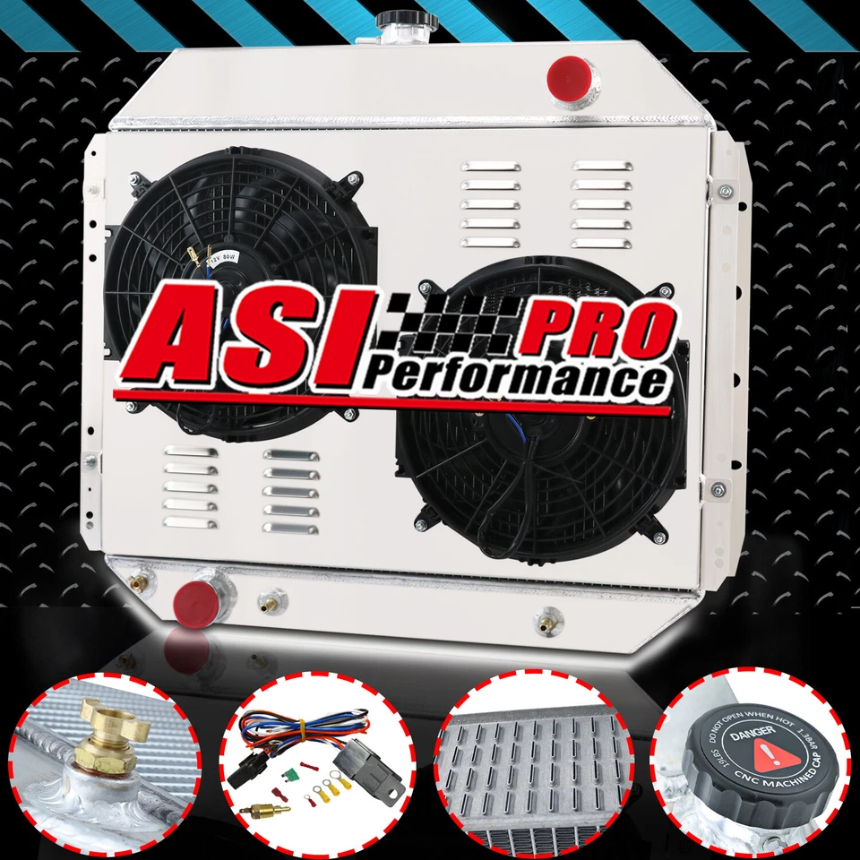 4 ROW Radiator Shroud Fan Relay For 1966-1979 Ford F-Series Bronco Trucks V8 AT - Image 2 of 4