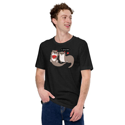 I Love You Otters Shirt - Cute Hugging Otter Couple Valentine's Day Gift