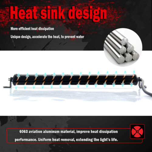 Slim 14"inch LED Work Light Bar Spot Flood Driving SUV ATV UTV 4WD Boat OffRoad - Foto 6 di 11
