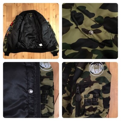BAPE SHARK MA-1 bomber jacket 1st camo green A Bathing Ape Size M