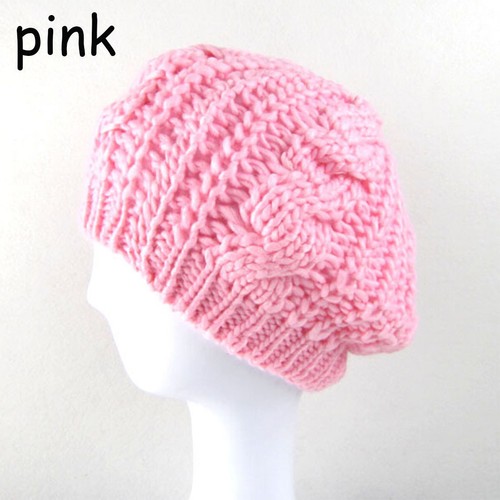Women Warm Winter Beret Braided Baggy Knit Crochet Beanie Hat Ski Cap - Picture 9 of 14