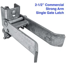 Commercial SINGLE GATE STRONG ARM Latch for Chain Link or Round Pipe Gate Frames