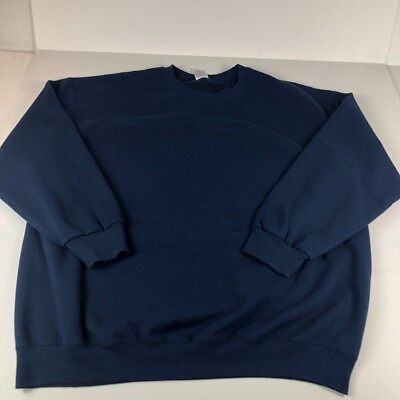 VTG Fruit Of The Loom Sweatshirt Adult Extra Extra Large Blue Blank Crewneck