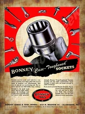 1946 Bonney Tools Ad 9" x 12" Metal Sign