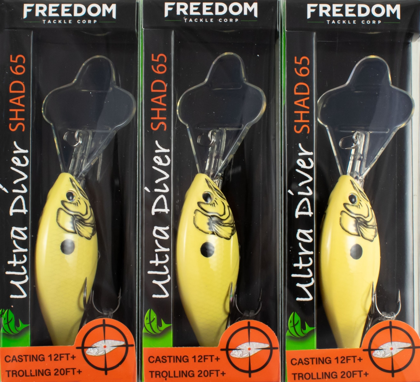 (LOT OF 3) FREEDOM TACKLE ULTRA DIVER SHAD 65 3/8OZ BONE #43116 CO6365