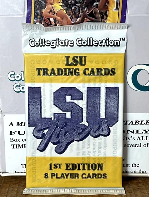 1990 LSU TIGERS Collegiate Collection 1st Edition PACK 8 Cards PETE MARAVICH OVP