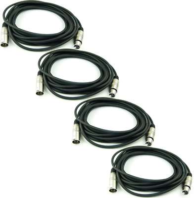 4 x 6 m 3-pol Mikrofonkabel Adam Hall K3 MMF 0600 XLR DMX Mikrofon Kabel 3 pol