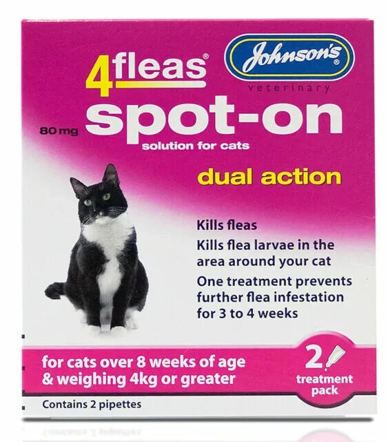 Johnson's Veterinary 4fleas Flea Treatment Spot On Cat Kitten over 4kg @Melian