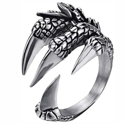 Ring Drachen Klaue Herrenring Männerring Größenverstellbar Modeschmuck Geschenk