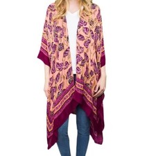 Time and Tru  Pink Floral  Layering Piece  Kimono  Large/X-Large  L - XL 