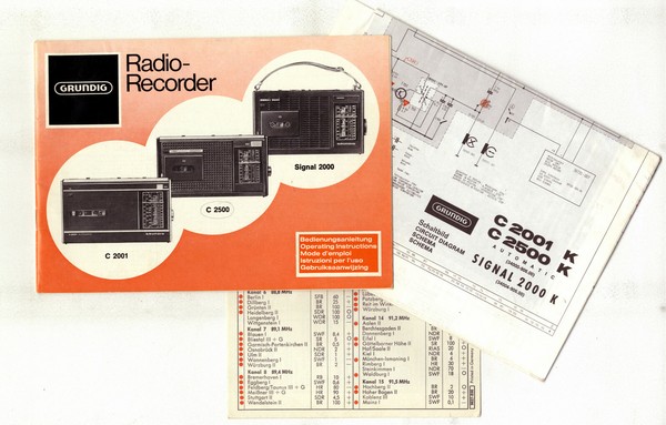 GRUNDIG - C 2001-C 2500-S 2000 - RADIO RECORDER USER'S AND SERVICE INFORMATION