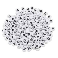 100 Round Acrylic 7mm Letter Beads - Letter Q