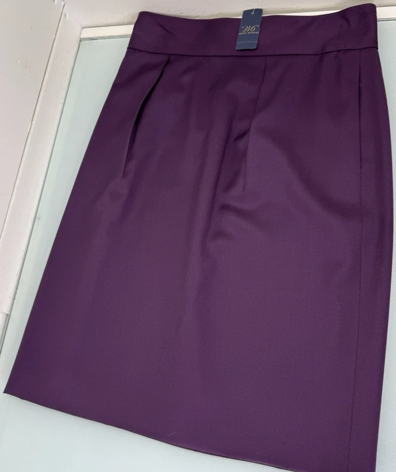 Falda Lápiz Brooks Brothers Talla 6 Púrpura Forrada en Lana Negocios Profesional Nueva