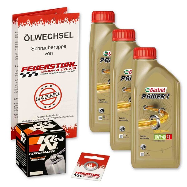 Honda VT 750 C2 Shadow (RC53) 07-13, Castrol 10W40 ÖL + K&N Chrom ÖLfilter Set-image