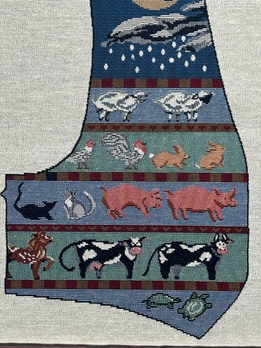 Noah's Ark Bible Story Multicolor Tapestry Vest Cut And Sew Fabric Craft Panel - Picture 5 of 9