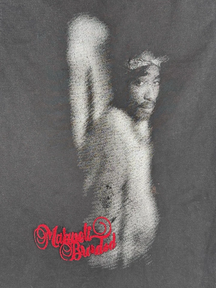 Makaveli Branded 2pac R.I.P Face Faded Graphic TShirt Size XL/7 Kids Faded Black - Image 2 of 4