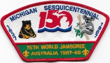 Michigan Sesquicentennial Council Strip 1987-88 World Jamboree CSP SAP Boy Scout
