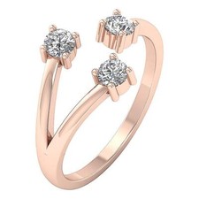 Open Solitaire Engagement Ring VS1 F 0.55 Carat Lab Grown Diamond 14K Rose Gold