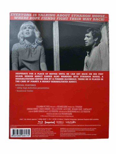 Synanon (Imprint Blu-Ray, 1965) Edmond O'Brien, Chuck Connors, Stella Stevens - Picture 2 of 2