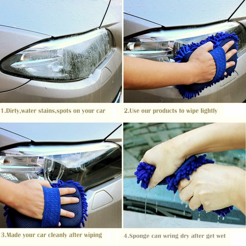 Guantes de lavado de microfibra para toalla de lavado a mano herramienta de limpieza esponja de coral - Imagen 4 de 12