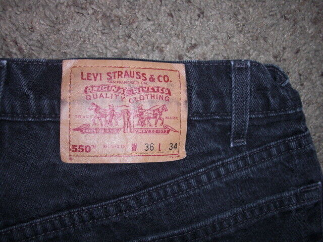 Vintage 90s LEVI'S 550 Black made in USA tapered Jeans 36x34 Vintage 90s LEVI'S 550 Black made in USA tapered Jeans 36x34