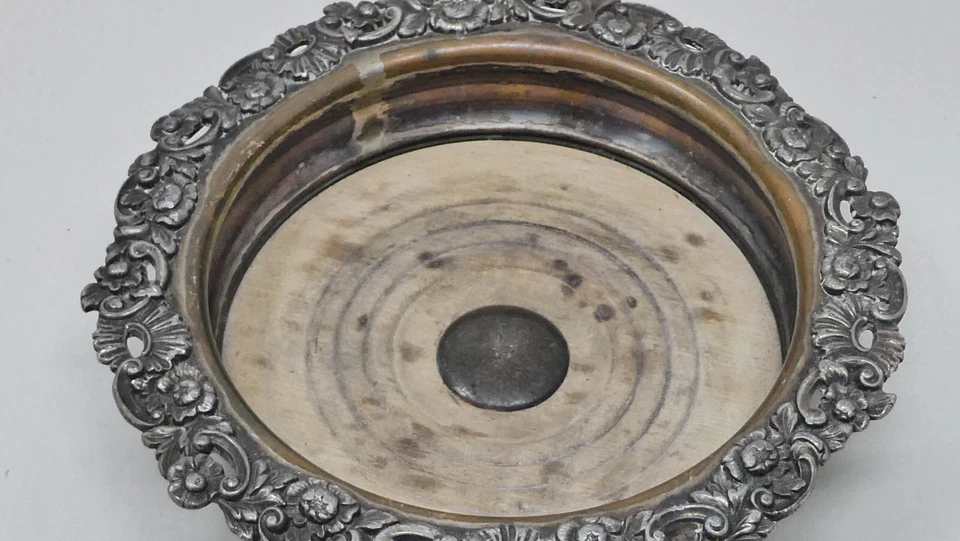 Antiguo soporte para posavasos Sheffield Plate Champagne/Vino plateado c1820 Foto 3 de 4