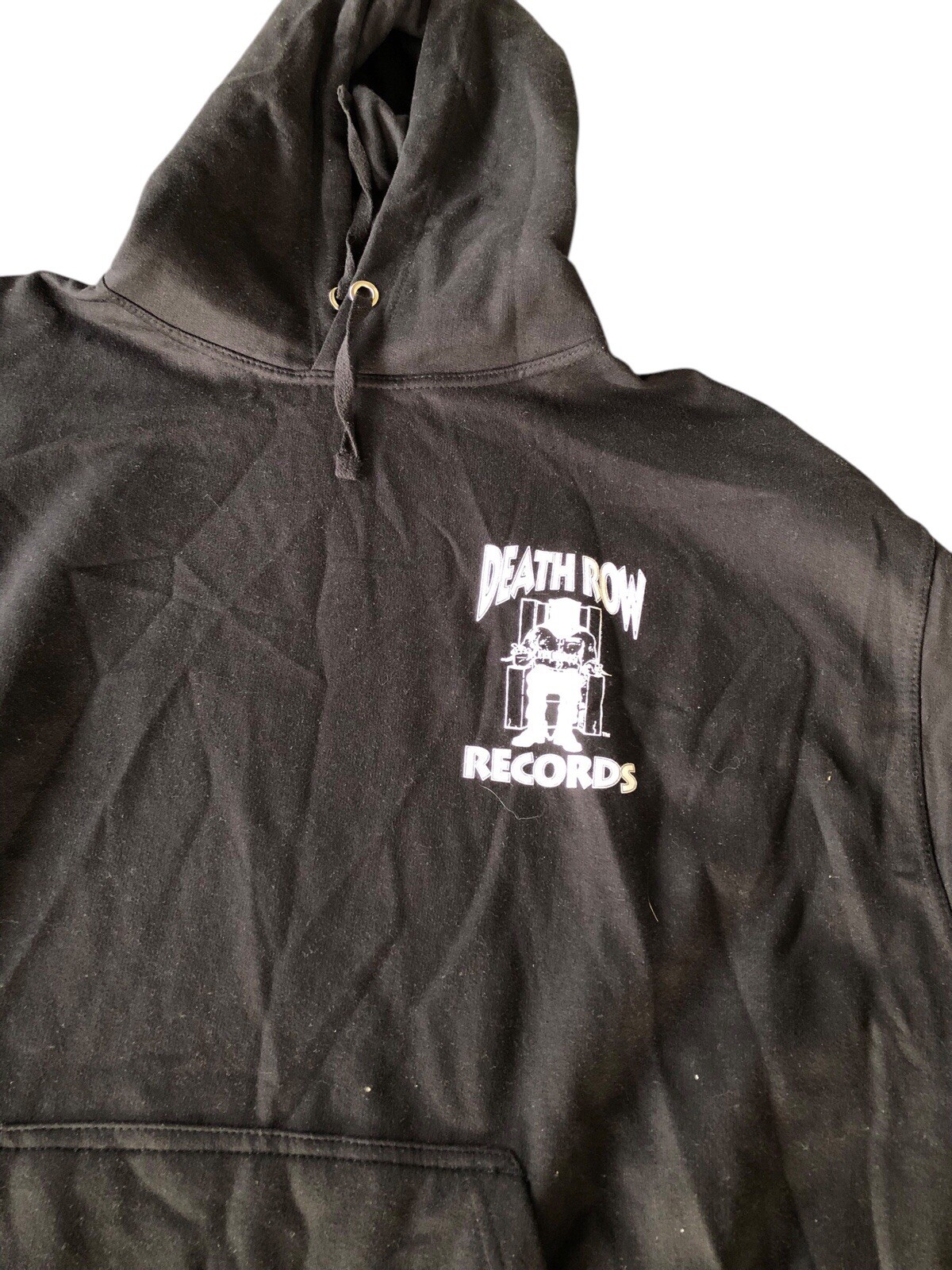 FILA Felpa con cappuccio Death Row Records taglia 4X nera con logo bianca sedia elettrica