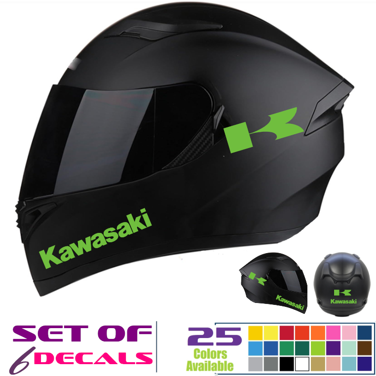 Helmet decal 6-pieces kit. for Ka w a s a k ! Motorcycle Vinyl