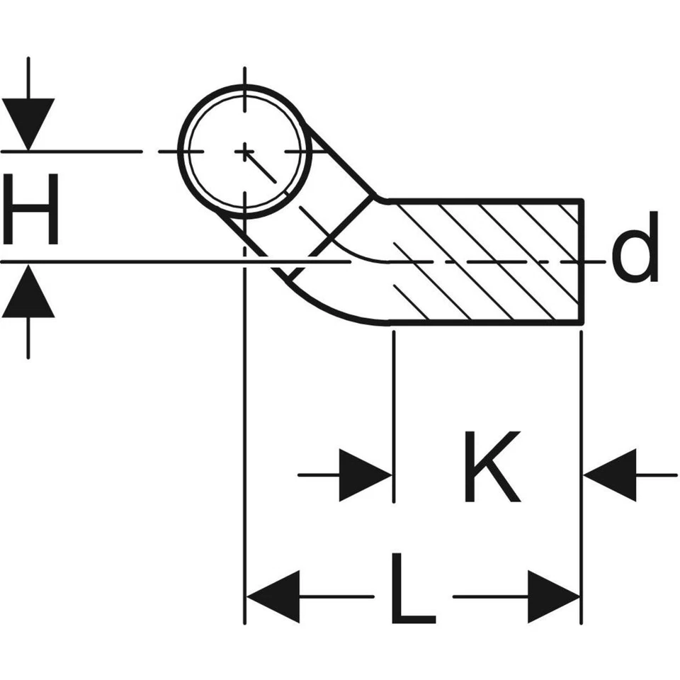 GE PE Anschlussbogen 90Gr für Wand-WC links gekröpft mit Erweiterung d110/110 - Bild 3 von 4